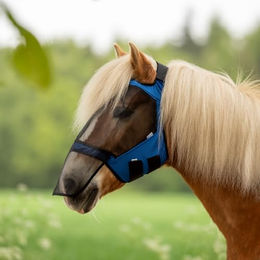 Busse Fliegenmaske FLY GUARD FREE PLUS Blau aus Polyester für Vollblut – Bild 1 von 2