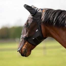 Busse Fliegenmaske FLY GUARD II PLUS für Pferde Schwarz XWB aus Polyester – Bild 1 von 3