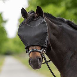 Busse Fliegenmaske RIDING für Warmblut in Schwarz aus Fleece – Bild 1 von 3