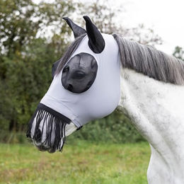 Busse Fliegenmaske Twin Fit Flexi Fransen Pony Grau – Bild 1 von 4
