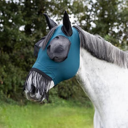 Busse Fliegenmaske Twin Fit Flexi Fransen Pony in Türkis aus Nylon – Bild 1 von 2