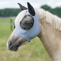 Produktbild von Busse Fliegenmaske Twin Fit Flexi für Vollblut in Royal Summer Blau/Grau aus Nylon