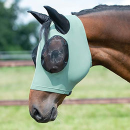 Busse Fliegenmaske Twin Fit Flexi für Warmblut in Grün – Bild 1 von 9