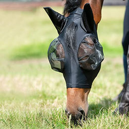 Busse Fliegenmaske Twin Fit Flexi für Warmblut in Schwarz – Bild 1 von 11