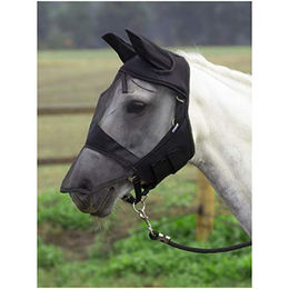Busse Fly Cover Pro Fliegenmaske für Warmblut Pferde in Schwarz aus Nylon – Bild 1 von 4