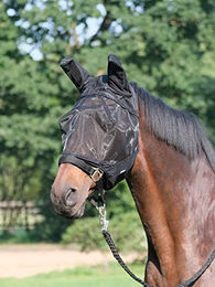 Produktbild von Busse Fly Guard Plus Fliegenmaske für Warmblut aus Fleece Schwarz