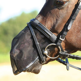 Busse Fly Protector Nüsternschutz für Warmblut Pferde Schwarz aus Nylon – Bild 1 von 6