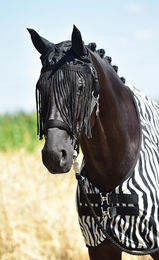 Busse Fly Protector XWB Ohrenschutz Fliegenmaske für Warmblut Schwarz mit Fliegenfransen – Bild 1 von 2