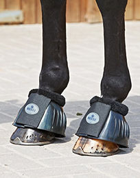 Busse Hufglocken STURDY-PLUSH Gamaschen aus Plüsch Schwarz Weiß XL – Bild 1 von 2