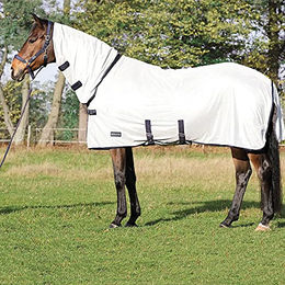 Busse Paddock-Fliegendecke SUPERB für Pferde Silber Navy 155 cm – Bild 1 von 6