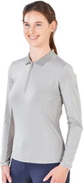 Busse Poloshirt Damen Langarm Erin Tech FS 2022 Grau L mit Netzgewebe – Bild 1 von 1
