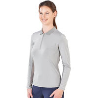 Produktbild von Busse Poloshirt Damen Langarm Erin Tech FS 2022 Grau XL mit Netzgewebe