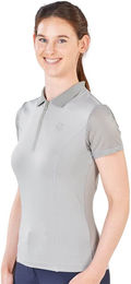 Busse Poloshirt Darlene Damen Reitshirt mit Netzgewebe Grau XS – Bild 1 von 1