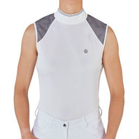 Produktbild von Busse Reitshirt Damen Ärmellos Sommer Weiß Grau XL