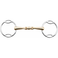 Produktbild von Busse Soft-Ring-Wassertrense KAUGAN-SHAPED für Pferde 14 mm doppelt gebrannt Silber