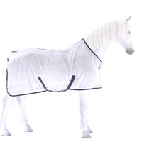 Produktbild von Busse Transport-Fliegendecke Stripe aus Polyester 135 cm Silber Blau Weiß