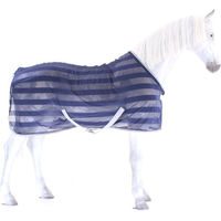 Produktbild von Busse Transport-Fliegendecke Stripe Navy Silber Rückenlänge 115 cm