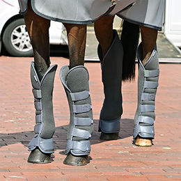 Busse Transport-Gamaschen 3D Air Effect für Warmblut Pferde Grau hinten – Bild 1 von 5