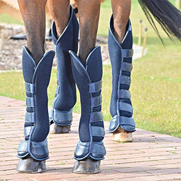 Busse Transport-Gamaschen 3D Air Effect für Warmblut Pferde Navy Blau – Bild 1 von 4