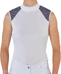Busse Turnier-Reitshirt Damen Ärmellos Weiß Navy Größe M aus Polyester – Bild 1 von 1