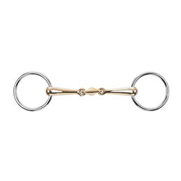 Busse Unterlegtrense KAUGAN 14 mm doppelt gebrochen aus Edelstahl in Gold 12,5 cm – Bild 1 von 3