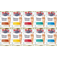 Produktbild von BUTCHER'S Delicious Dinners Katzen Nassfutter Geschmacksmischung in Gelee Huhn Rind Wild Forelle Fisch glutenfrei ohne Konservierungsstoffe 10x400g