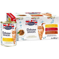 Produktbild von Butcher's Delicious Dinners Katzen Nassfutter Mixpaket Huhn Rind Wild in Gelee Getreidefrei Glutenfrei 6x400 g - 6 x 400 g