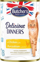 Butcher's Delicious Dinners Katzenfutter Huhn Stückchen in Gelee glutenfrei 400g - 400 g – Bild 1 von 2