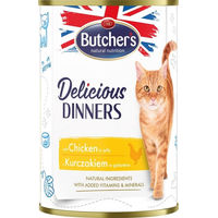 Produktbild von Butcher's Delicious Dinners Katzenfutter Huhn Stückchen in Gelee glutenfrei 400g - 400 g
