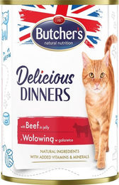 Butcher's Delicious Dinners Katzenfutter Huhn und Rind in Gelee glutenfrei und ohne Konservierungsstoffe 400g - 400 g – Bild 1 von 2