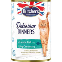 Produktbild von Butcher's Delicious Dinners Katzenfutter Meeresfisch Stückchen in Gelee Adult Getreidefrei Glutenfrei 400g - 48 x 400 g