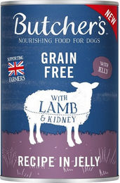 BUTCHER'S Nassfutter für adulte Hunde mit Lamm und Huhn in Gelee getreidefrei 400g - 24 x 400 g – Bild 1 von 7