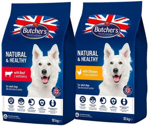 Produktbild von BUTCHER'S Natural & Healthy Mix Hundetrockenfutter Huhn und Rind 2 x 10 kg ohne Zucker und Konservierungsstoffe