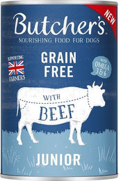 Butcher's Original Junior Hundefutter Welpen Stückchen in Gelee Rind und Huhn getreidefrei glutenfrei 6 x 400g – Bild 1 von 4