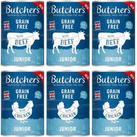 Produktbild von BUTCHER'S Original Junior Mix Hundefutter für Welpen mit Rind und Huhn in Gelee, getreidefrei und glutenfrei, 6x400g
