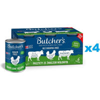 Produktbild von BUTCHER'S Original Tripe Nassfutter Pastete mit Pansen, Huhn und Rind für Hunde Adult 24x400 g