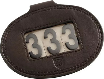 Produktbild von By Wilton Schilderhalter für Reitsport mit Druckknopf aus Kunstleder in Braun Größe S