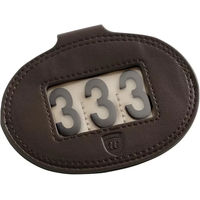 Produktbild von By Wilton Schilderhalter für Reitsport mit Druckknopf aus Kunstleder in Braun Größe S
