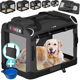 Produktbild von CADOCA® Hundebox faltbare Hundetransportbox M 60x42x44 cm Anthrazit - 1 Stk.