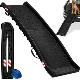Produktbild von CADOCA Hunderampe klappbar 90kg 156x40cm mit Tragegriff und Sicherungsbügel