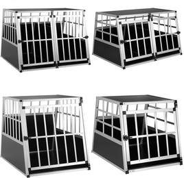 Produktbild von CADOCA Hundetransportbox Alu L 90 x 72 x 66cm schwarz / silber