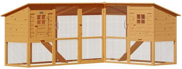 Produktbild von Cadoca Kleintierstall 2-stöckig Vollholz 443x102x104 cm