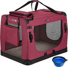 Produktbild von Cadoca Tiertransportbox XL 82x58x58cm dunkelrot