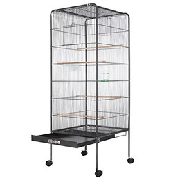 Produktbild von Cadoca Vogelvoliere XL 146x54x54 cm mit Schmutzschublade und Rollen