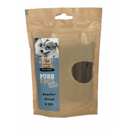 Produktbild von Cadocare Hundesnack PUREFOOD Knacker Hirsch 6 Stk.