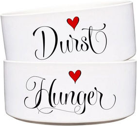 Produktbild von Cadouri Futternapf HUNGER & DURST Design-Hundenapf-Set Keramik 1000 ml - 1000 ml