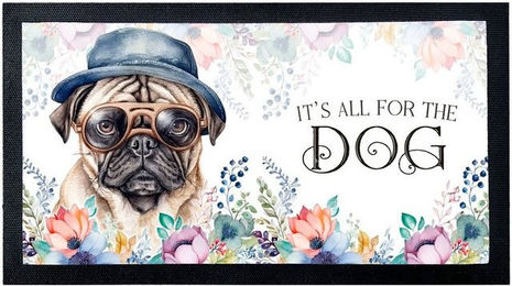 Produktbild von Cadouri Mops Napfunterlage aus Polyester mit rutschfester Gummirückseite