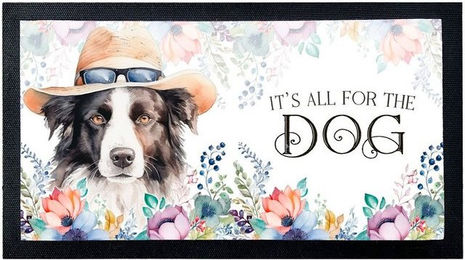 Produktbild von Cadouri Napfunterlage Border Collie aus Polyester mit rutschfester Gummirückseite