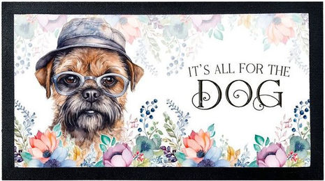 Produktbild von Cadouri Napfunterlage Border Terrier aus Polyester mit rutschfester Gummirückseite