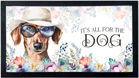 Produktbild von Cadouri Napfunterlage DACKEL aus Polyester mit rutschfester Gummirückseite